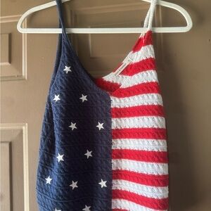 Fourth Of July Flag Knit Tank Top
